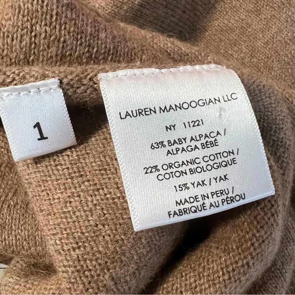 Lauren Manoogian Alpaca Yak Knit Wrap Midi Skirt Neutral Tan Sz 1/S